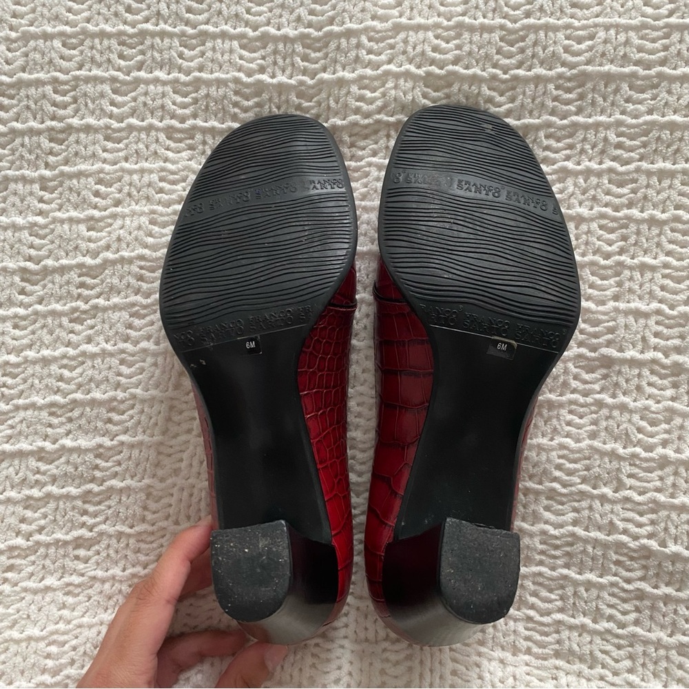 Franco Sarto Red Alligator Print Block Heel - image 4